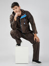 NiceG Men's Protective Raincoats with Adjustable Hood (Brown)